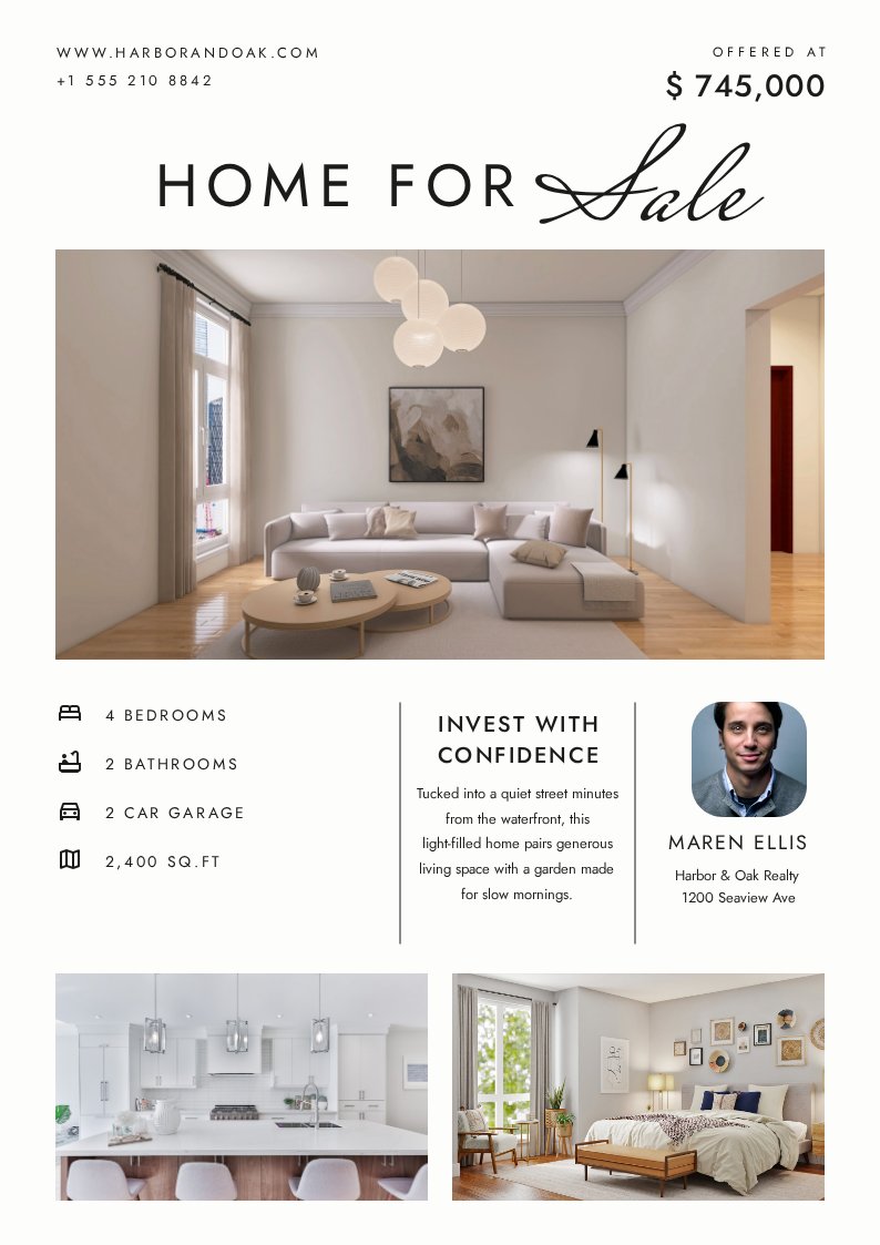 Your design — a property flyer you bring to Brixa